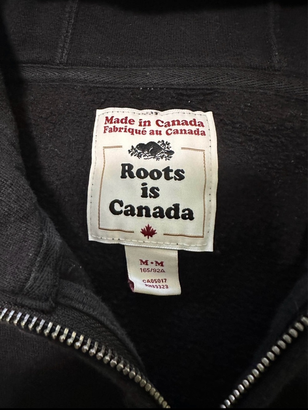 Roots Limited Edition winter classic Medium Two-Tone Grey Patch Zip Hoodie - Picture 3 of 3